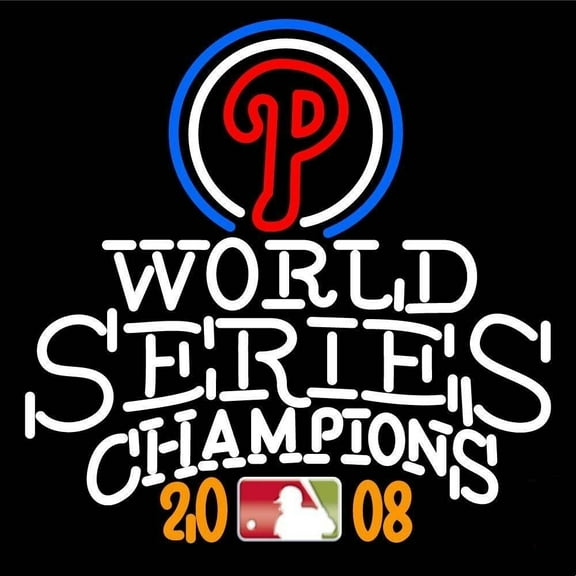 Queen Sense 10" Custom Vivid For Philadelphias Sports League Phillies Champions 2008 LED Sign Neon Sign Light Lamp Wall Decor Party Gift Home Beer Pub Bar Artwork 110PPP08WSC-NLED