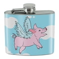 thumbnail image 1 of Flying Pig in the Clouds Stainless Steel 5oz Hip Drink Kidney Flask, 1 of 3
