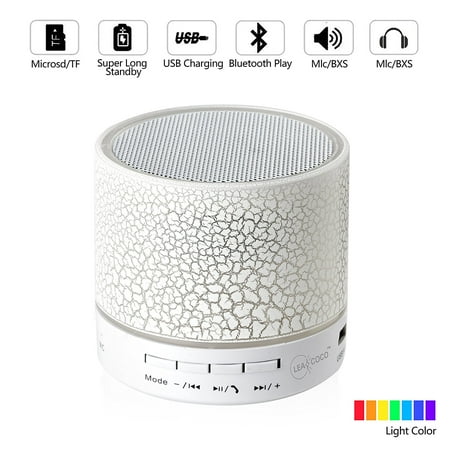 Spencer Mini Wireless Portable Bluetooth Speaker Player With LED and Build-in Mic Support AUX TF for iPhone iPod & Android System Equipment Etc. (Best Cinema Speaker System)