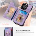thumbnail image 3 of Phone Case for iPhone 15 Pro 6.1 inch Wallet Cover with Screen Protector and Wrist Strap Lanyard RFID Credit Card Holder Ring Stand iPhone15Pro 5G i i-Phone i15 iPhone15 15Pro Women Men Purple, 3 of 14