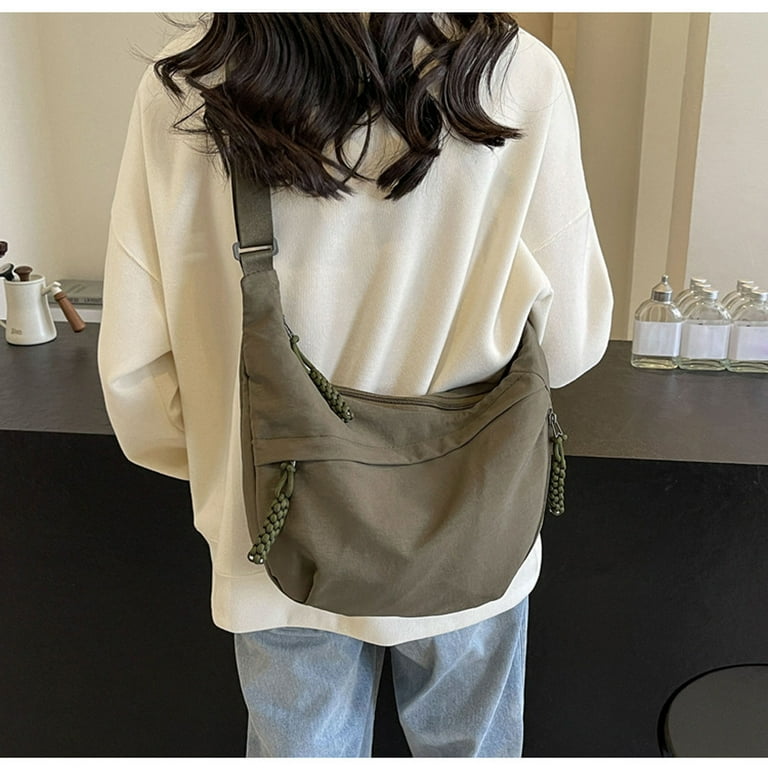 ★REST&RECREATION☆COTTON SHOULDER BAG Blukids Hobo Bag for Women Men Students Crescent Shoulder