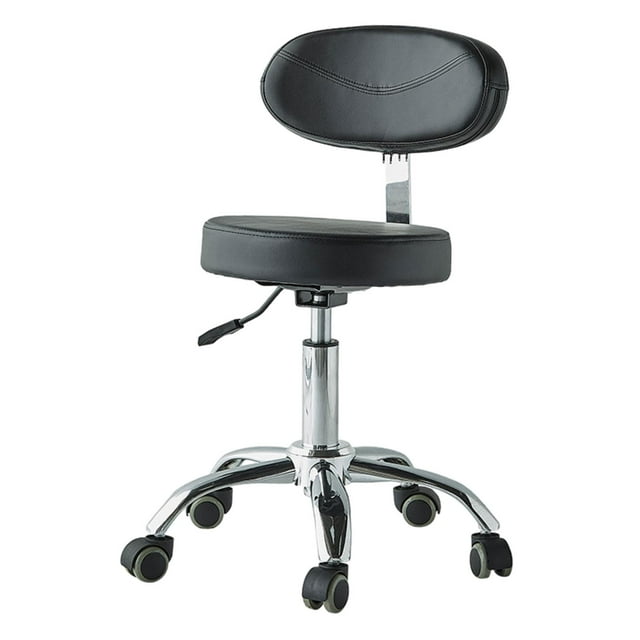 Taburete giratorio con respaldo para salón de belleza, ideal para peluqueros, salones de belleza y masajes. Rueda negra negra