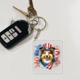thumbnail image 4 of Patriotic Shetland Sheepdog Celebrates 4th of July Acrylic Keychain Sheltie Dog Lover Gifts Collar Charm Tag Keyring - 02009, 4 of 5