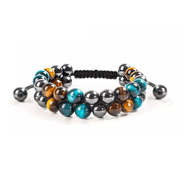 Pulsera Buena Suerte Joyeria Obsidiana Hematita Ojo De Tigre