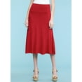 thumbnail image 2 of Made by Johnny Women's Lightweight Fold Over Flared Midi Skirt M RED, 2 of 6