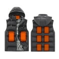 thumbnail image 2 of Txeol Mens Heated Hooded Vest Double Heating Control Zipper Jackets Keep Warm 9 Heating Zones Winter Coats,Gray,XL, 2 of 4
