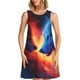 thumbnail image 1 of Balery Wolf Vestidos de verano para mujer con estampado: vestido holgado sin mangas, vestido playero informal y cómodo para días calurosos., 1 of 7