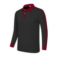 thumbnail image 6 of XIYON Men's Polo Shirt Men Color Blocked Button Up Collar Sportswear With Long Sleeve Design Long Sleeve Shirt Classic Comfortable Shirts For Men, 6 of 9