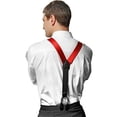 thumbnail image 3 of Hold'em 100% Silk Suspenders for Men Y-Back Button End - Red (Regular), 3 of 4