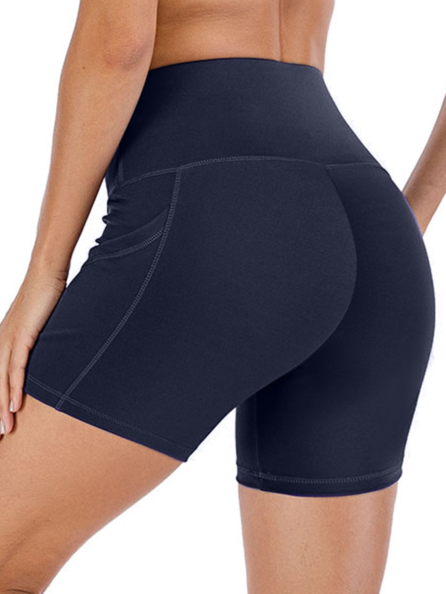 SAYFUT SAYFUT Women's High Waist Workout Yoga Shorts with Out Pockets