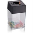 thumbnail image 7 of Small Clip Dispenser with Magnetic Top, Magnetic Paper Clip Holder, Plastic, Clear/Black, 7 of 7