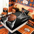 thumbnail image 5 of Erosebridal Boys Basketball Twin Sheet Sets, Sport Bedding for Kids and Teens, 3pcs, 1 Flat Sheet, 1 Fitted Sheet and 1 Pillowcase, 5 of 6