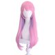 thumbnail image 1 of Peluca para cosplay, rosa pastel y morado, larga y recta, 65 cm, 1 of 3