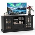 thumbnail image 6 of LIVIZA Modern Farmhouse TV Stand for TVs up to 70", Entertainment Center with Storage Cabinet & Glass Door,Black, 6 of 8