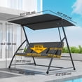 thumbnail image 3 of Outsunny Patio Swing Chair, 3 Person Convertible Hammock, Dark Grey, 3 of 10