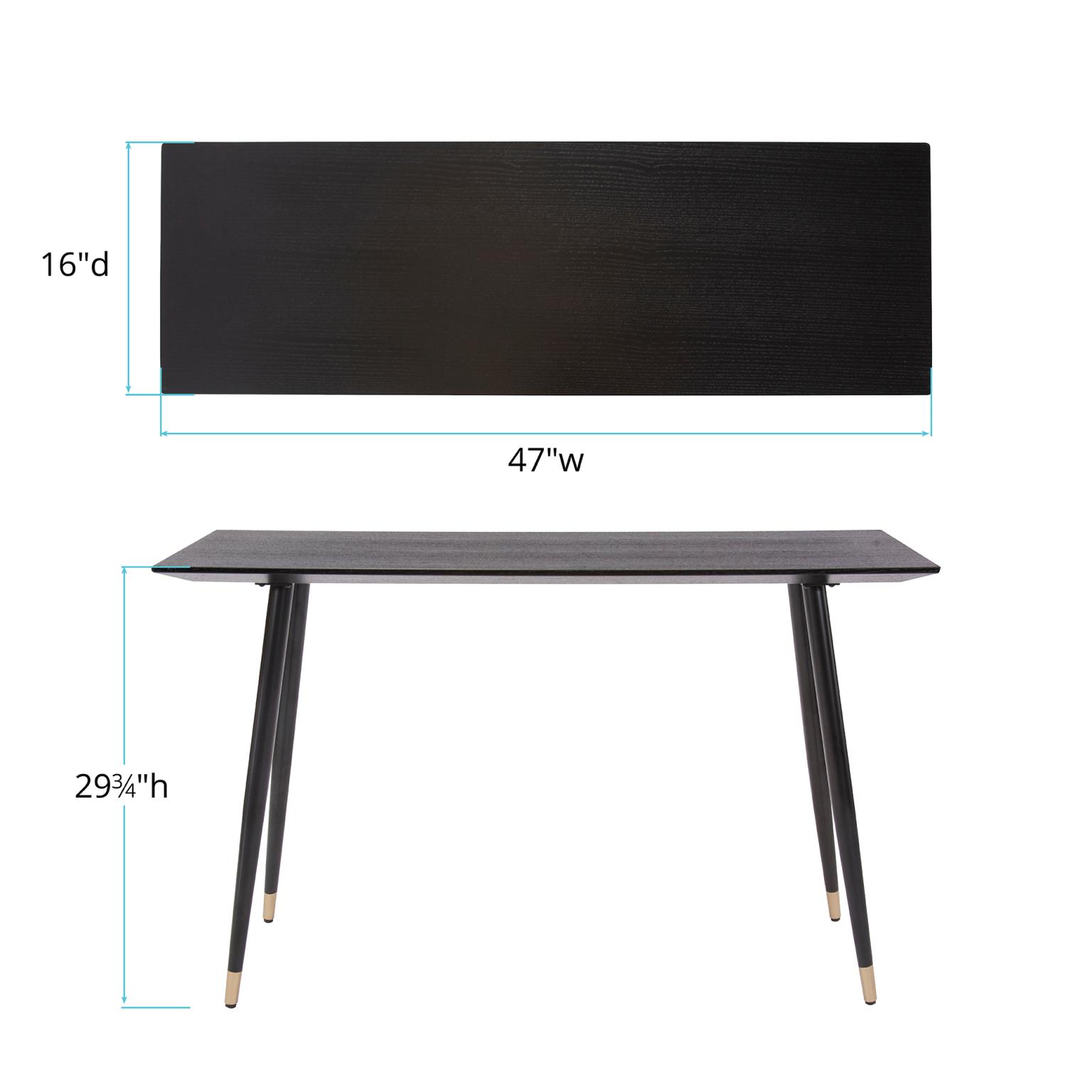 Tyler Dillon Black Ash Rectangular Console & Accent Table - 47W x 16D x 30H