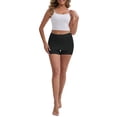 thumbnail image 2 of INSPIRE CHIC Women's Anti Chafing Hip-Lifting Mid Rise Tummy Control Elastic No Show Slim Shorts Under Dress S Black, 2 of 5