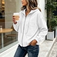 thumbnail image 4 of NominalSnug Corduroy Jackets for Women Full Zip up Hoodies Drawstring Hooded Outwear with Pockets Fall Clothes, 4 of 8