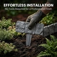 thumbnail image 5 of Decorative Imitation Stone Garden Fence: Plastic Edging Border Faux Stone Landscape Edging with Interlocking Spikes - Flexible Plastic Lawn Edging for Flower Beds, Yard, Pathway (10, White), 5 of 8