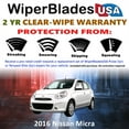 thumbnail image 2 of 2016 Nissan Micra Beam Wiper Blades Wipers w/2yr Warranty (Set of 3) w/Rear Wiper (WiperBladesUSA), 2 of 5