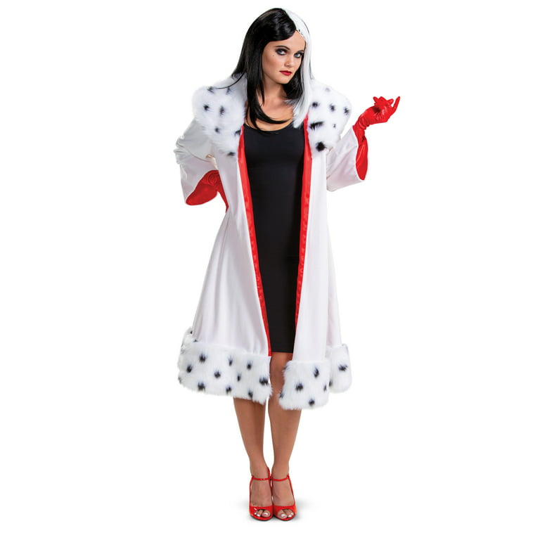 101 Dalmatians Womens Deluxe, Cruella Dalmatian Fur Coat