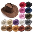 thumbnail image 2 of Sombrero de mezclilla occidental de primavera, sombrero para el sol de verano para mujer, sombrero para el sol de playa de ala grande retro de estilo europeo y americano, 2 of 6
