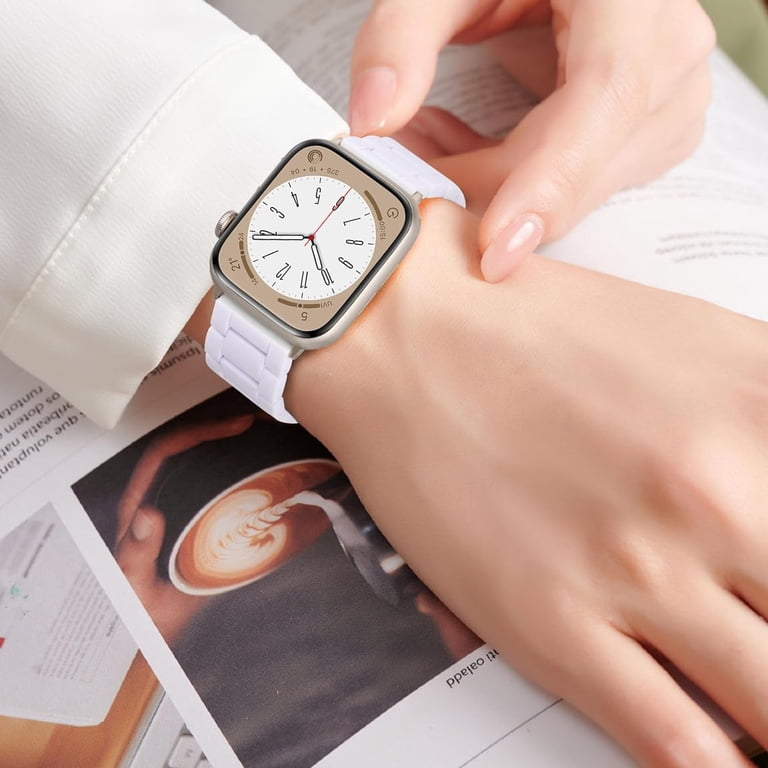 Stylish Lightweight Resin Apple Watch Bands for Men & Women, 38mm-49mm Amazon.com: Light Apple Watch Band for Women-Fashion Resin  main image 4