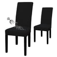 thumbnail image 1 of Juego de fundas para sillas de comedor, fáciles de llevar, impermeables, negras, tamaño grande, 1 of 7
