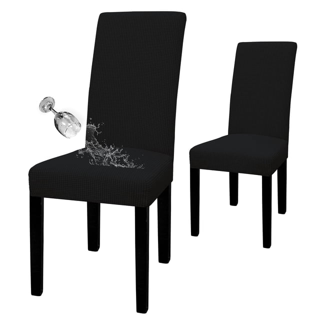 Juego de fundas para sillas de comedor, fáciles de llevar, impermeables, negras, tamaño grande