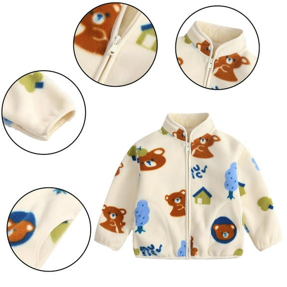 Esaierr Baby Girls Boys Winter Fleece Jacket Warm Clothes Coat Toddler Kids Clothing Padded Outerwear for Newborn 9M-36Y