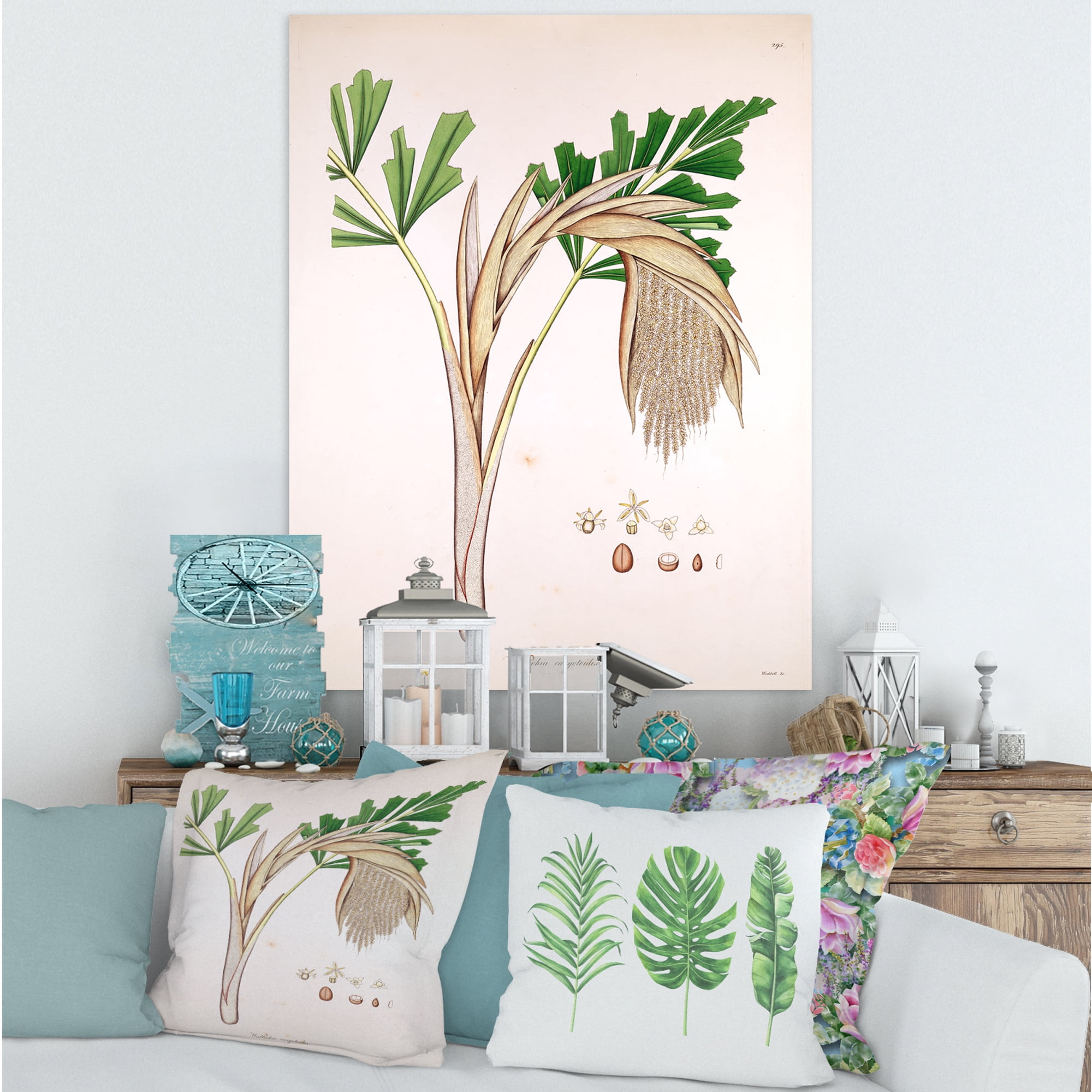 Designart ' Ancient Plant Life XV ' Farmhouse Canvas Wall Art Print