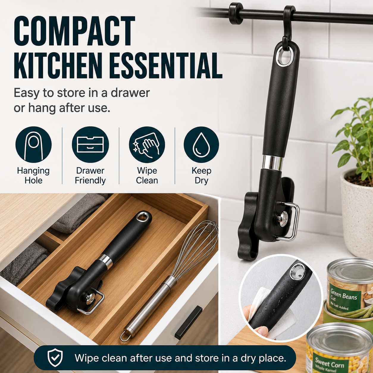 NIUTA 2-Piece Manual Can Opener and Bottle Opener Set photo 6