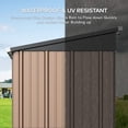 thumbnail image 7 of 5'x3' Outdoor Storage Shed, Galvanized Metal Shed with Lockable Door & Air Vent, Weather-Resistant Shed for Backyard/Patio/Garden/Lawn, Brown, 7 of 7