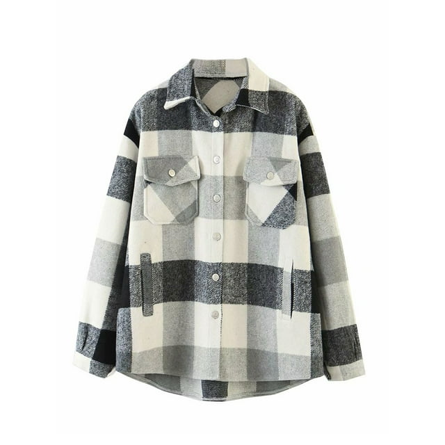 Diconna Chemise à Carreaux Décontractée pour Femmes à Manches Longues