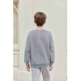 thumbnail image 2 of Arshiner Boys Sweatshirts Long Sleeve Crewneck Pullover Shirt Kids Fashion Fall Winter Sweater Size 6-14 Years Light Gray 140, 2 of 7