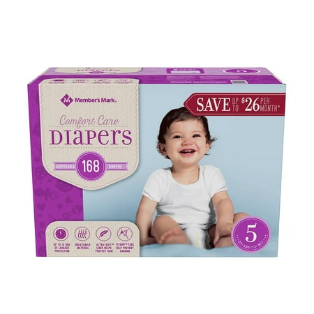 A Product of Member'S Mark Comfort Care Baby Diapers - Diaper Size 5 - 168 Ct. ( Weight 27+ lbs.) [Skin Soft, Comfortable and Good Sleep Diapers](Babys Best (Best Baby Care Products In The World)