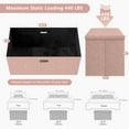thumbnail image 5 of VECELO Ottoman Bench, Linen Footrest Stool, Storage Seat, Pink 29.99" L Folding Storage Ottoman, 5 of 10