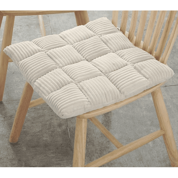 Xiao Hua Cojín para jardín, terraza, hogar, cocina, oficina, grueso y cómodo, blanco, 40,6 x 40,6 cm