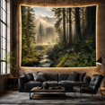 thumbnail image 6 of Woodland Stag Along a Sunlit Woodland Path, Serene Illustration for Nature Lovers, Woodland Art, Housewarming Gift, Tapestry Wall Hanging for Bedroom, Living Room and Dorm, 6 of 7