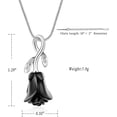 thumbnail image 2 of Rose Flower Urn Necklaces for Ashes Cremation Jewelry for Ashes for Women Keepsake Memorial Rose Flower Urn Pendant Ashes Necklaces, 2 of 8