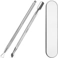 thumbnail image 1 of Cuticle Pusher & Cutter set, 2 Pack Gel Nail Polish Remover Tool Triangle Cuticle Peeler Scraper and Spoon Nail Cleanel Stainless Steel Manicure Tools, 1 of 5