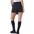 thumbnail image 3 of Pantalones cortos de mezclilla para mujer Inspire Chic, cargo, de imitación envolvente, de cintura alta, mini shorts de mezclilla, color negro, 3 of 6
