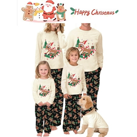 

Family Christmas Pajamas Matching Sets Cute Christmas Elk Sleepwear Holiday PJS Sleepwear for Family Couples Kids Baby