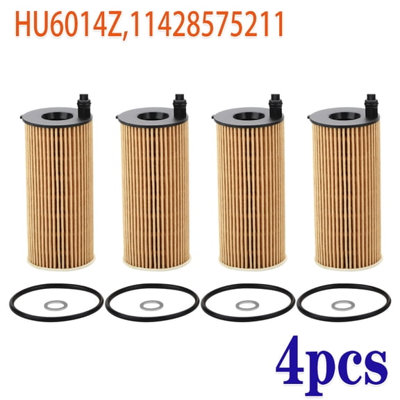 4 Pack Repalcement Filter For BMW Oil Filter Kit 11428575211 HU6014Z