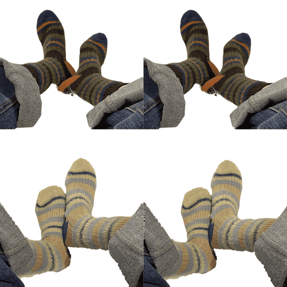 TELOLY 4Pairs Super Soft Fuzzy Socks, Thick Plush Elastic Long Winter, Style7