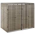 thumbnail image 1 of vidaXL Double Wheelie Bin Shed Grey 140x80x117 cm Poly Rattan, 1 of 5