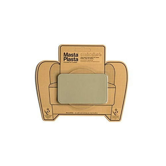 MastaPlasta Self-Adhesive Patch for Leather and Vinyl Repair, Medium, Beige - 4 x 2.4 Inch