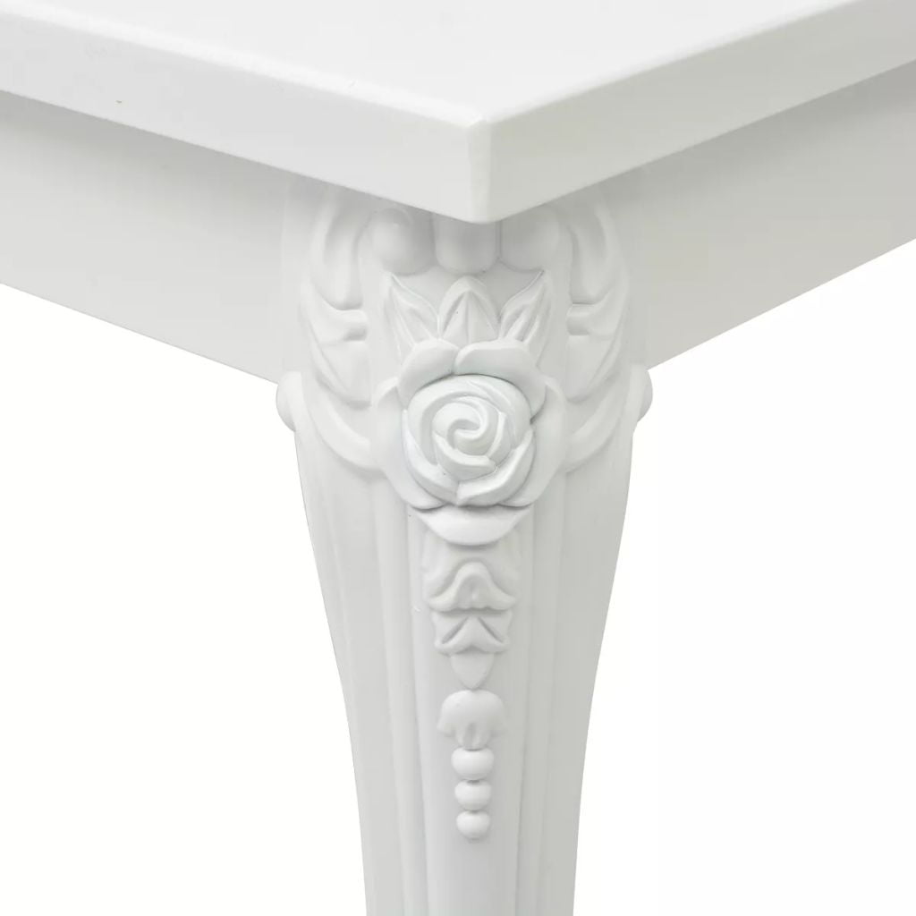 Kepooman Modern High Gloss Leisure Rectangle Dining Table for Kitchen Living Room, 39.4" x 23.6" x 16.5", White Kepooman Modern High Gloss Leisure Rectangle Dining Table for Kitchen Living Room, 39.4" x 23.6" x 16.5", White