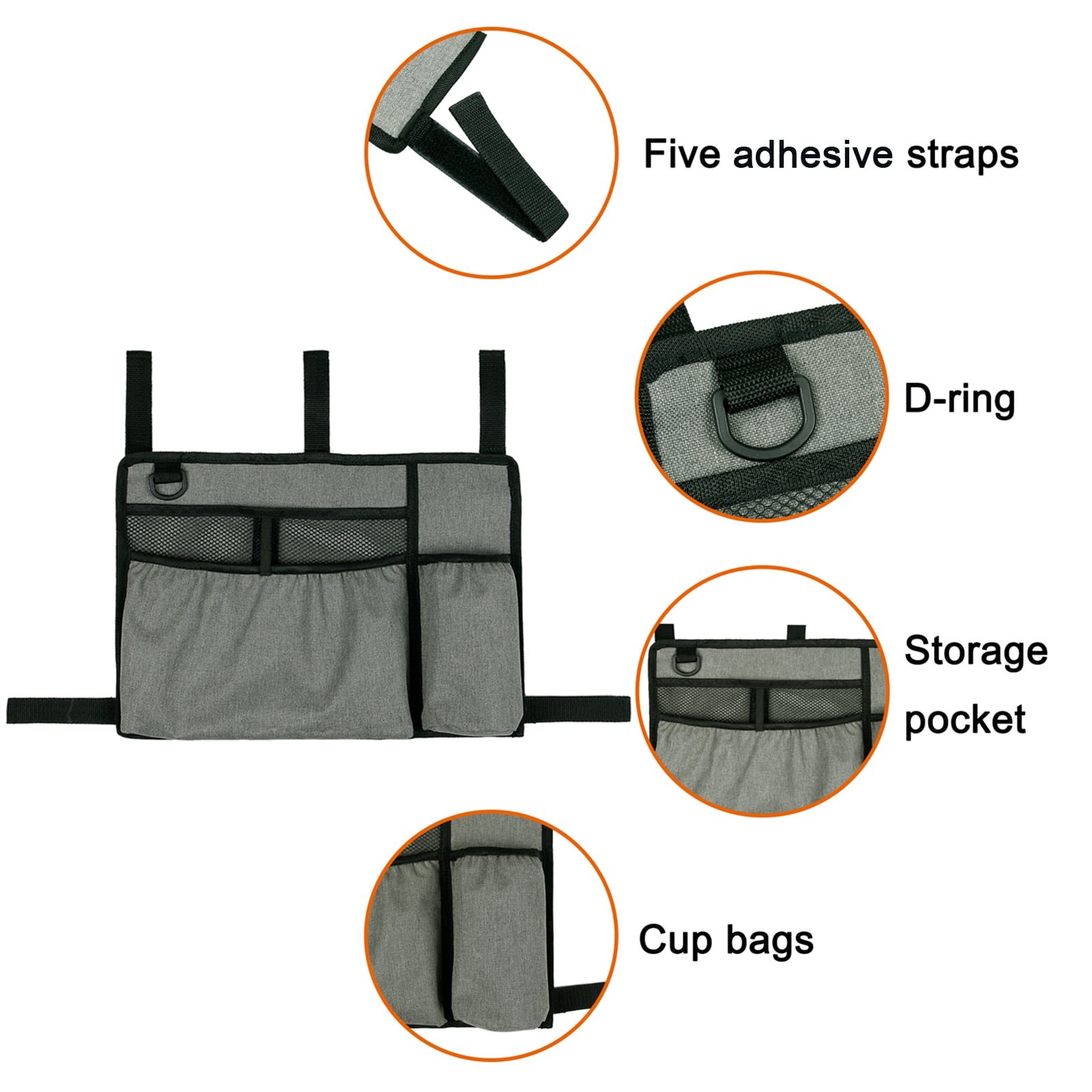 Walker Bag Walker Organizer Pouch Attachments Bags with Cup Holder Large Capacity Accessory Basket Provides Hands Free Storage for Wheelchair Rollator