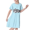 thumbnail image 1 of RXIRUCGD 2025 Vêtements d'Été pour Enfants 3-12 Ans Mode Imprimée Pyjama Rêveur Mi-Mollet Chemise de Nuit, 1 of 3